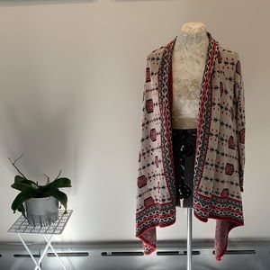 Aztec print wrap cardigan